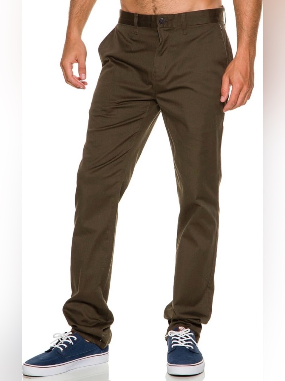 Billabong Outsider Chino Pants Size 36 Brown Flat Front Classic Straight Leg